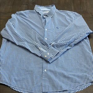 Tommy Bahama Blue and White Checkered Shirt